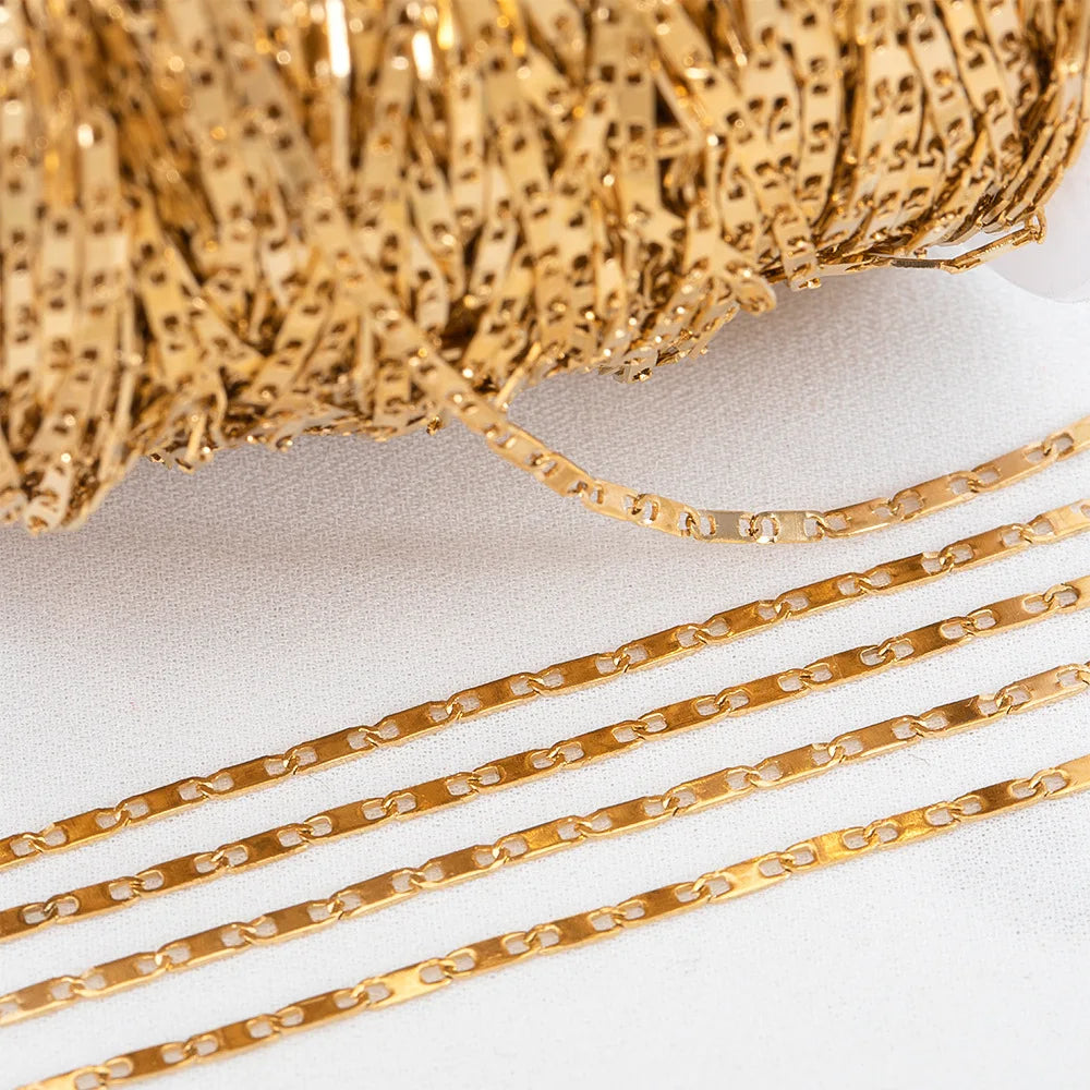 A2609 Fashion 18k Gold Plated Stainless Steel Chain 1.5mm Necklace Bracelet Jewelry Making Diy Findings