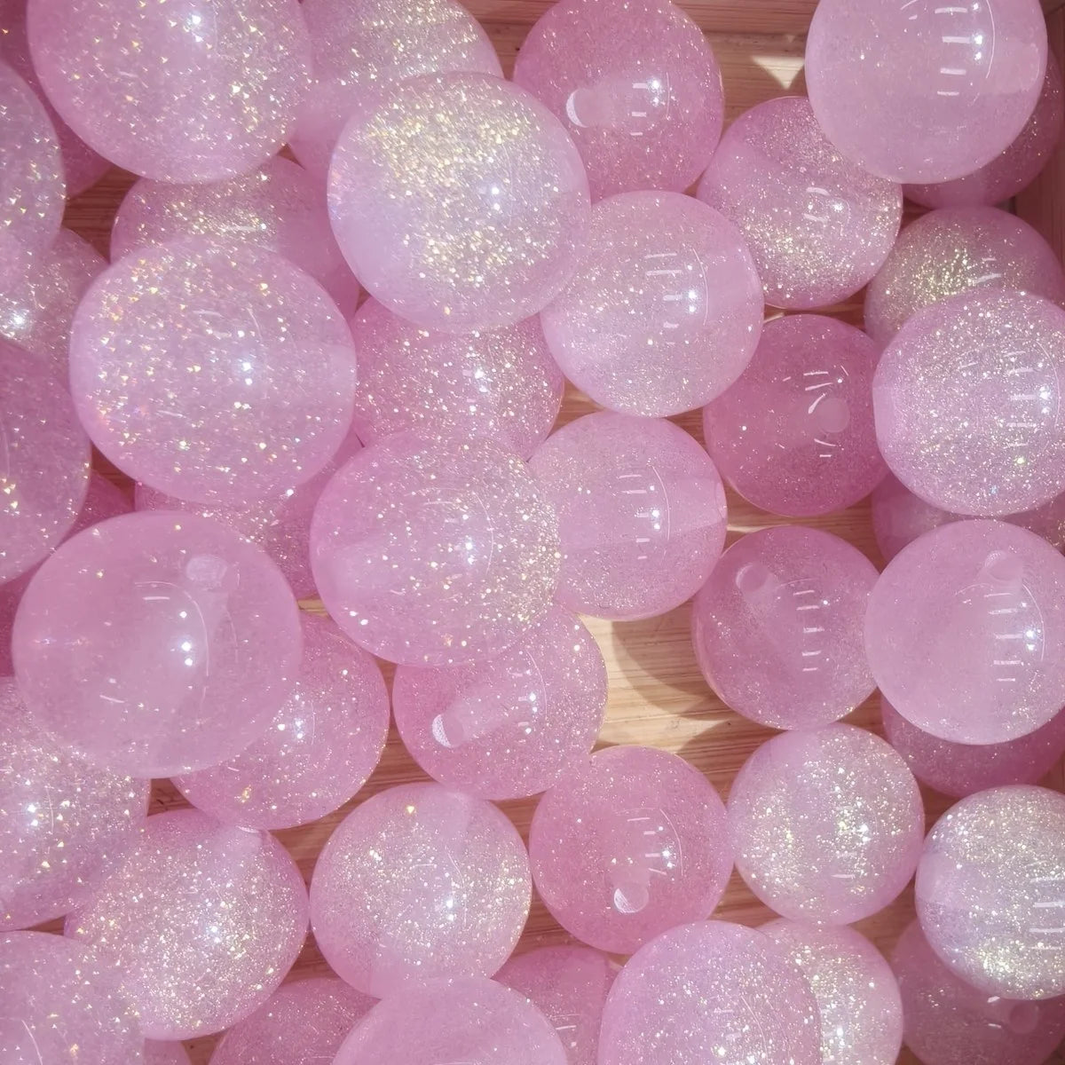 16mm   200pcs Acrylic  Star River Series Resin Shinny Glitter Beads for Pen Chunky  Necklace DIY Jewelry Making
