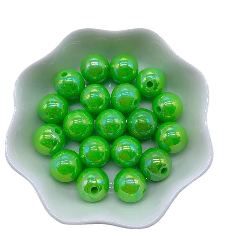 Hot Sale 500G/bag Acrylic Beads AB Plating Plastic Round Loose Beads for Mobile Phone Chain Bracelet Jewelry Making