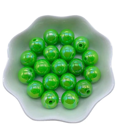 Hot Sale 500G/bag Acrylic Beads AB Plating Plastic Round Loose Beads for Mobile Phone Chain Bracelet Jewelry Making
