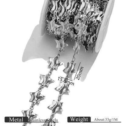 B419 New Irregular Stainless Steel Gold Chain Disc Butterfly Star Hollow Roller Chains Jewelry for Necklace Bracelet