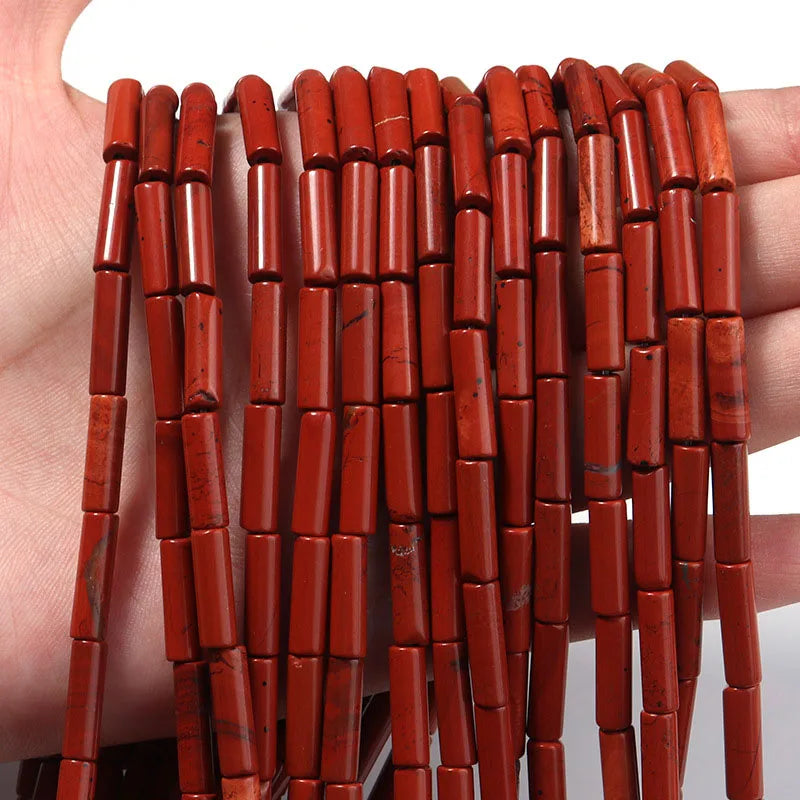 4x13mm Natural Round Tube  Stone Beads Jade Howlite Lapis Lazuli Quartz Tiger Eye Gemstone Bead for DIY Jewelry Making