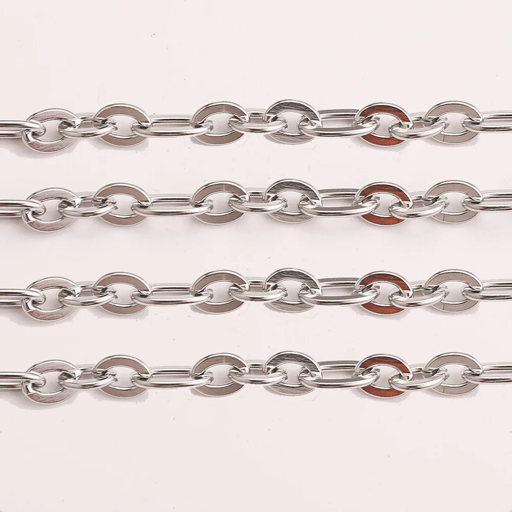 E069 0.25mm Thin Simple Chain Fashion Plated Gold Stainless Steel Cross Bulk Chain Jewelry Custom