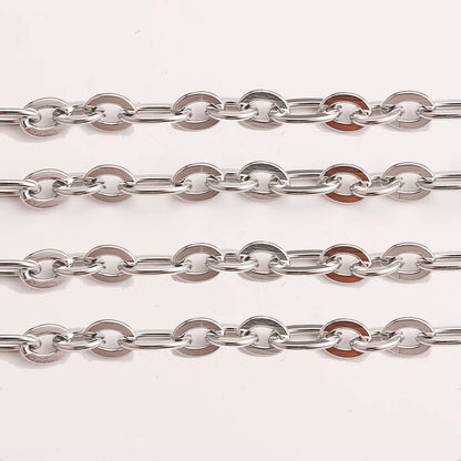 E069 0.25mm Thin Simple Chain Fashion Plated Gold Stainless Steel Cross Bulk Chain Jewelry Custom