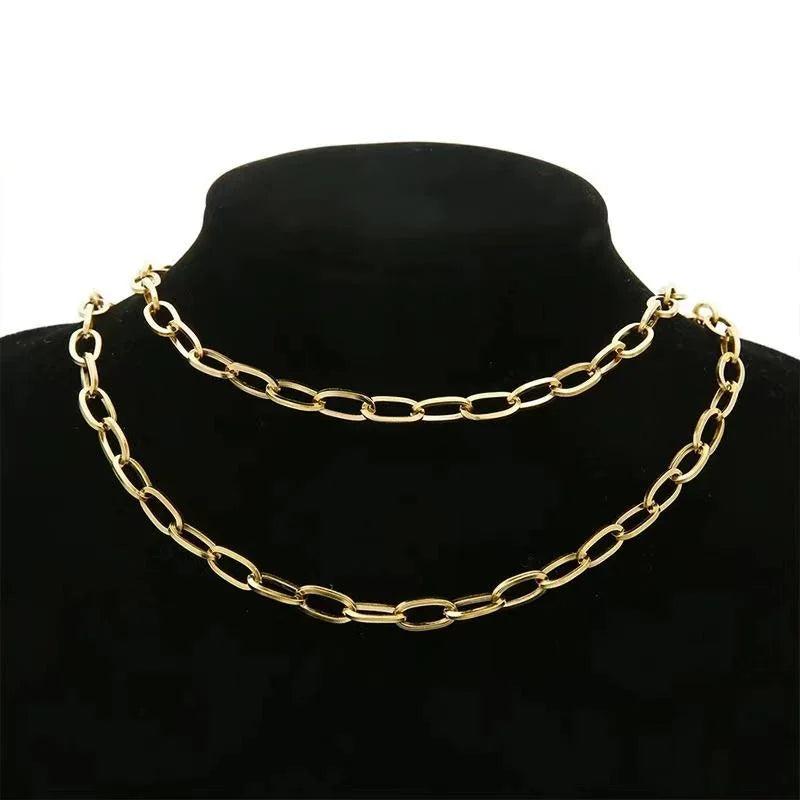 No Tarnish 18k Gold Stainless Steel Chain 6mm Men Cross Chain for Necklace Bracelet Diy Making
