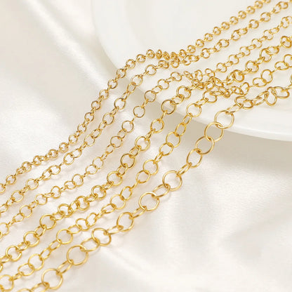 E612  Fashion Stainless Steel Roller Chain Cross Chain Extended O Chain for Jewelry Making