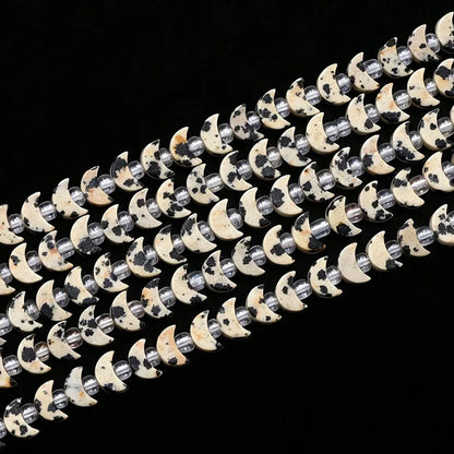 Wholesale Flat Moon Shaped Quartz Gemstone Beads, Amethyst Lapis Lauzli 4x6mm 5x8mm Stone Beads for DIY Jewelry Making, 38CM