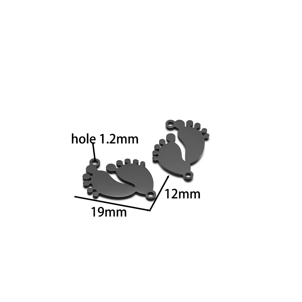Hot Selling 18K Gold Plated Stainless Steel Footprint Pendant Fashion Charm for Handmade Daily Necklace Jewelry Making
