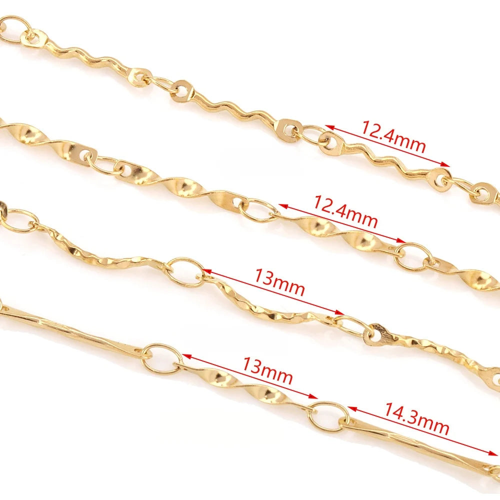 B4790 Waterproof Stainless Steel Chain 18k Gold Pressed Chain Bulk Chain for Jewelry