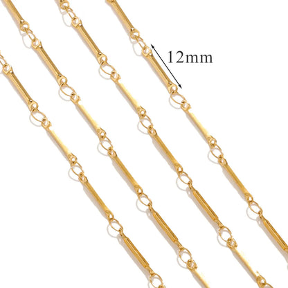 A2913 Fashion 18k Gold Plated Stainless Steel Chain Silver Necklace Bracelet Bulk Chain for Jewelry Diy Making