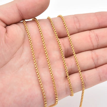 A1906 Good Quality 18k Gold Silver Stainless Steel Chain Necklace Bracelet Jewelry Making Diy Chain Findings Component