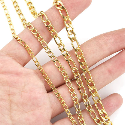 A8402 Non Tarnish 18k Gold Chain Stainless Steel Chain Jewelry for Necklace Bracelet Making Diy Jewelry Accessory