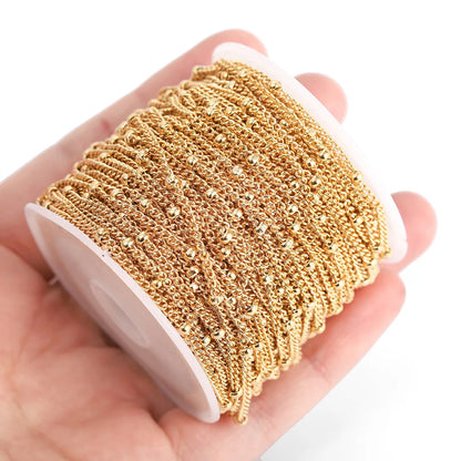 A8009 Fashion Non Tarnish Stainless Steel Chain Ball Chain Gold Silver Rose Gold Chain Jewelry Accessory Diy