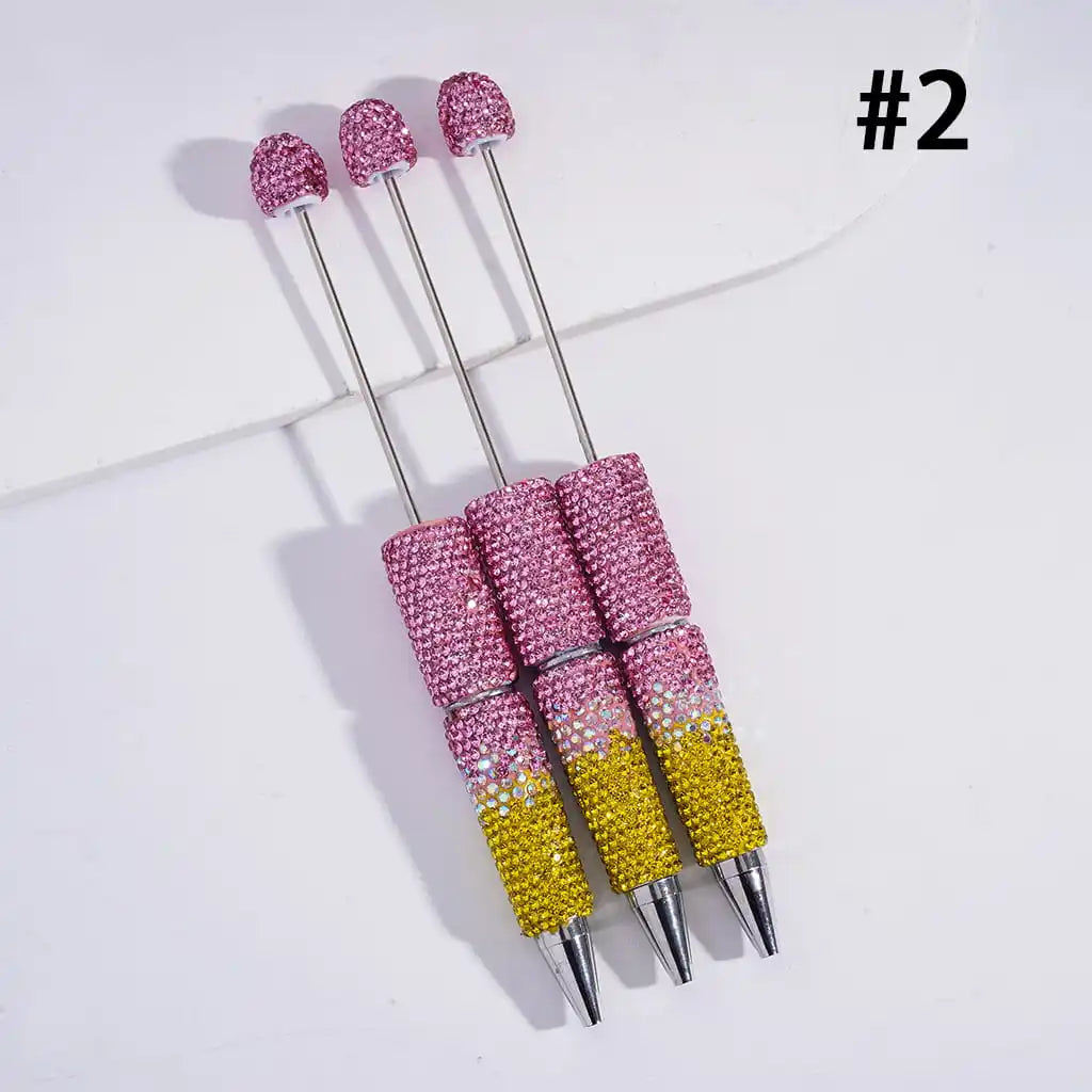 DIY Ballpoint Clay Pen Three Layers Full Rhinestone Bling Teacher Student Office Gift