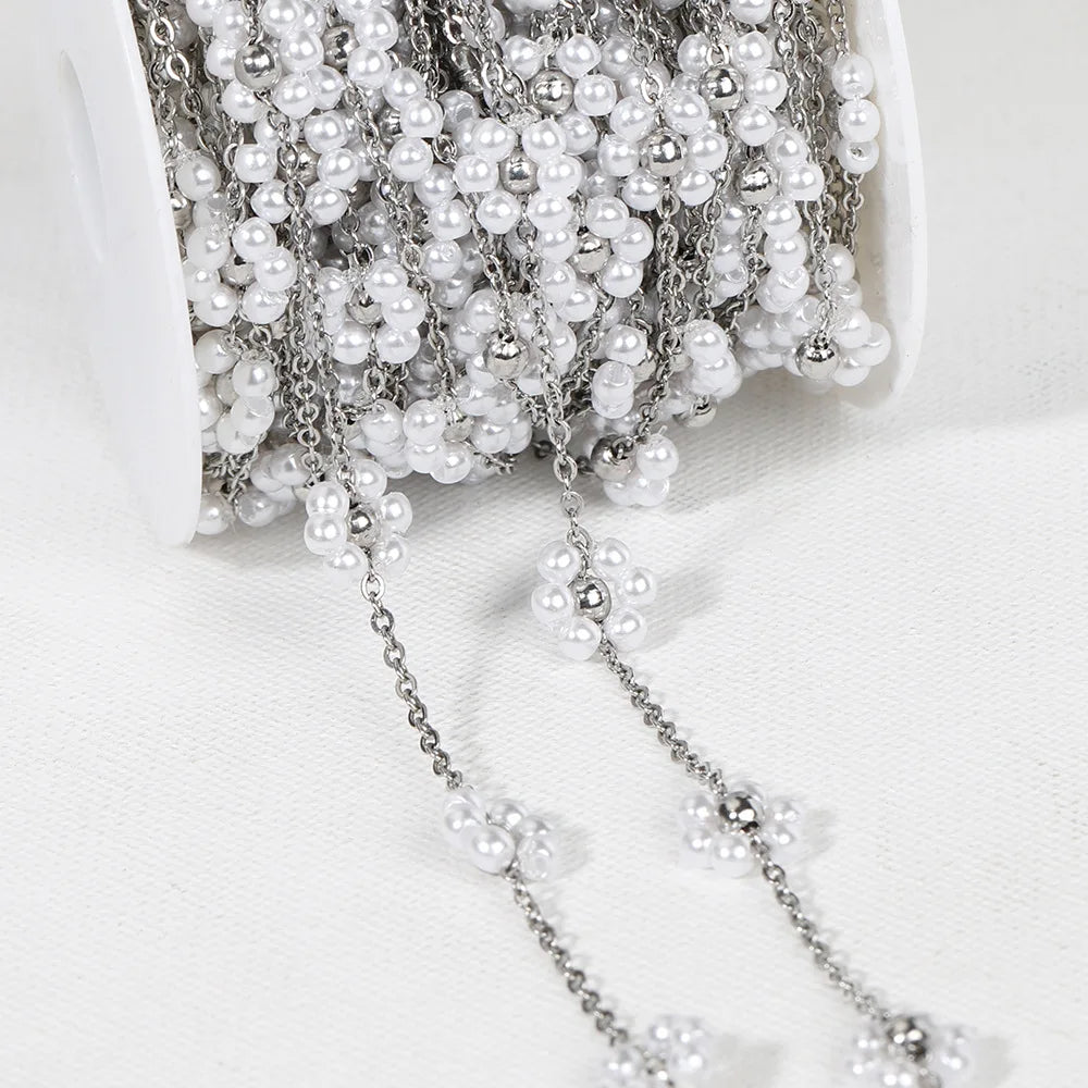 A1851 Hot Selling Stainless Steel Chain Enamel Colorful Flower Stainless Steel Chain Bulk Jewelry Finding Accessory