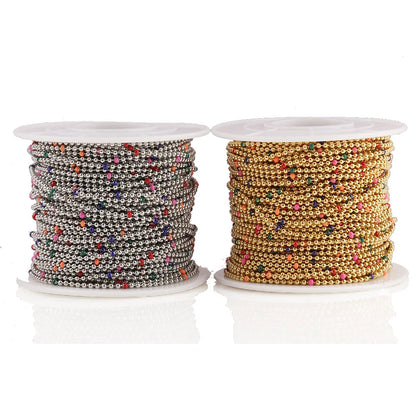 A1725 Fashion Colorful Rosary Beads Beaded Chain Enamel Necklace Bracelet Jewelry Chain Wholesale