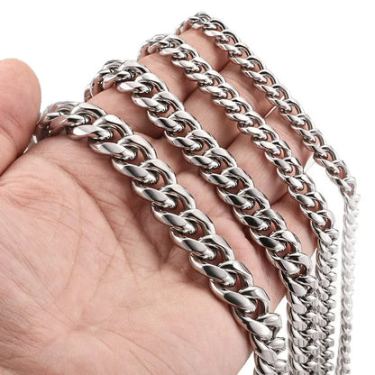 D400 No Tarnish Stainless Steel Jewelry Chain Diy Necklace Bracelet Cuban Thick Chain Hip Hop Accessories