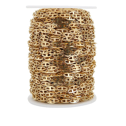 B3271 4mm 18k Gold Filled Chain Stainless Steel Chain Pig Nose Chain for Making