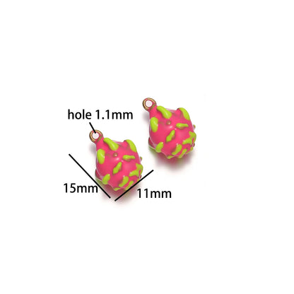 Giraffe Drip Oil DIY Charm Stainless Steel 18k Gold Plated Dragon Fruit Mushroom Pendant for Jewelry Necklace Making