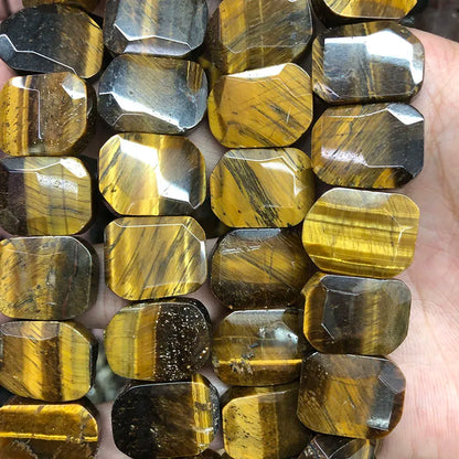 Natural Gemstone Faceted Irregular Faceted Freeform Flat Rectangle Polygon Beads Strand for Jewelry Making Bracelets Necklaces