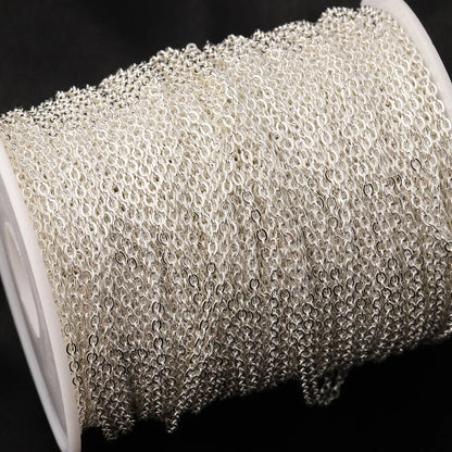 D266 Amazing New S925 Plated Stainless Steel Chain White Silver O Cross Link Necklace Bracelet Extension Chain for Jewelry Diy