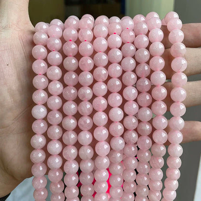 Wholesale Natural Stone Beads Amethyst Citrine Rose Quartz Crystal Gemstone Bead for DIY Jewelry Making 4 6 8 10 12 MM, 38CM