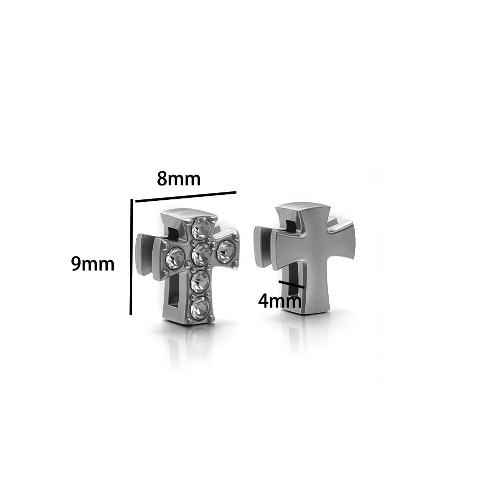 Non Tarnish Stainless Steel 18k Gold Plated Moon Star Cross Zircon Charm Pendant for Jewelry Necklace Making Accessories