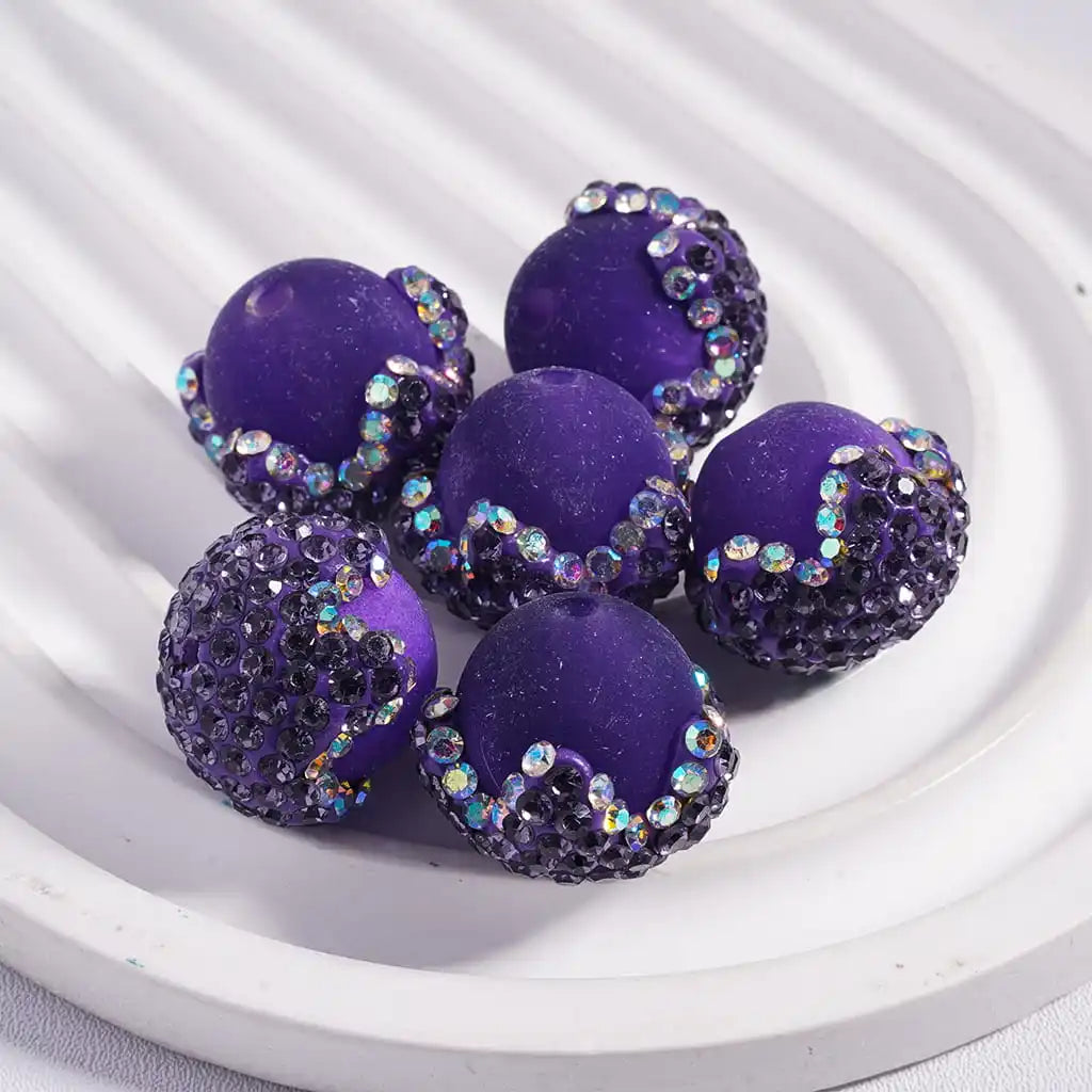 18mm Colorful Pinecone Shape Clay Porcelain Rhinestone Disco Ball Beads for Pen Making Shambhala Round Polymer Bulk
