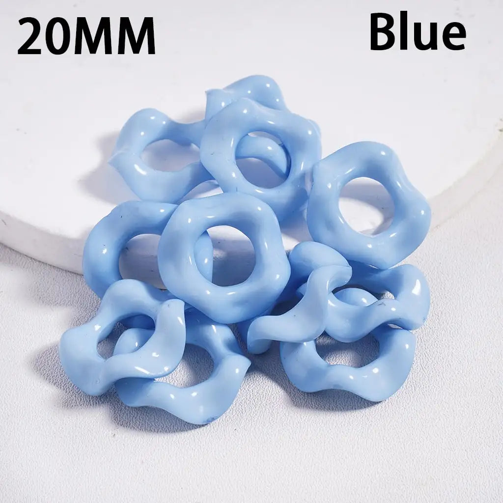 Solid Color Acrylic Beads with Wavy Shape Spacer for Pen Accessories Large Hole 20mm