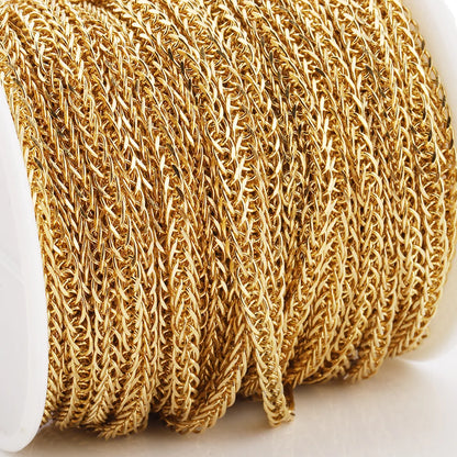 B4585 18k Gold Plated Chain Vacuum Stainless Steel Chain Cuban Chain for Jewelry Diy