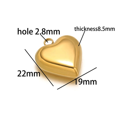 Heart Pendant Stainless Steel18k Gold Plated Hollow Heart Charm Pendant for DIY Jewelry Making Accessories Findings