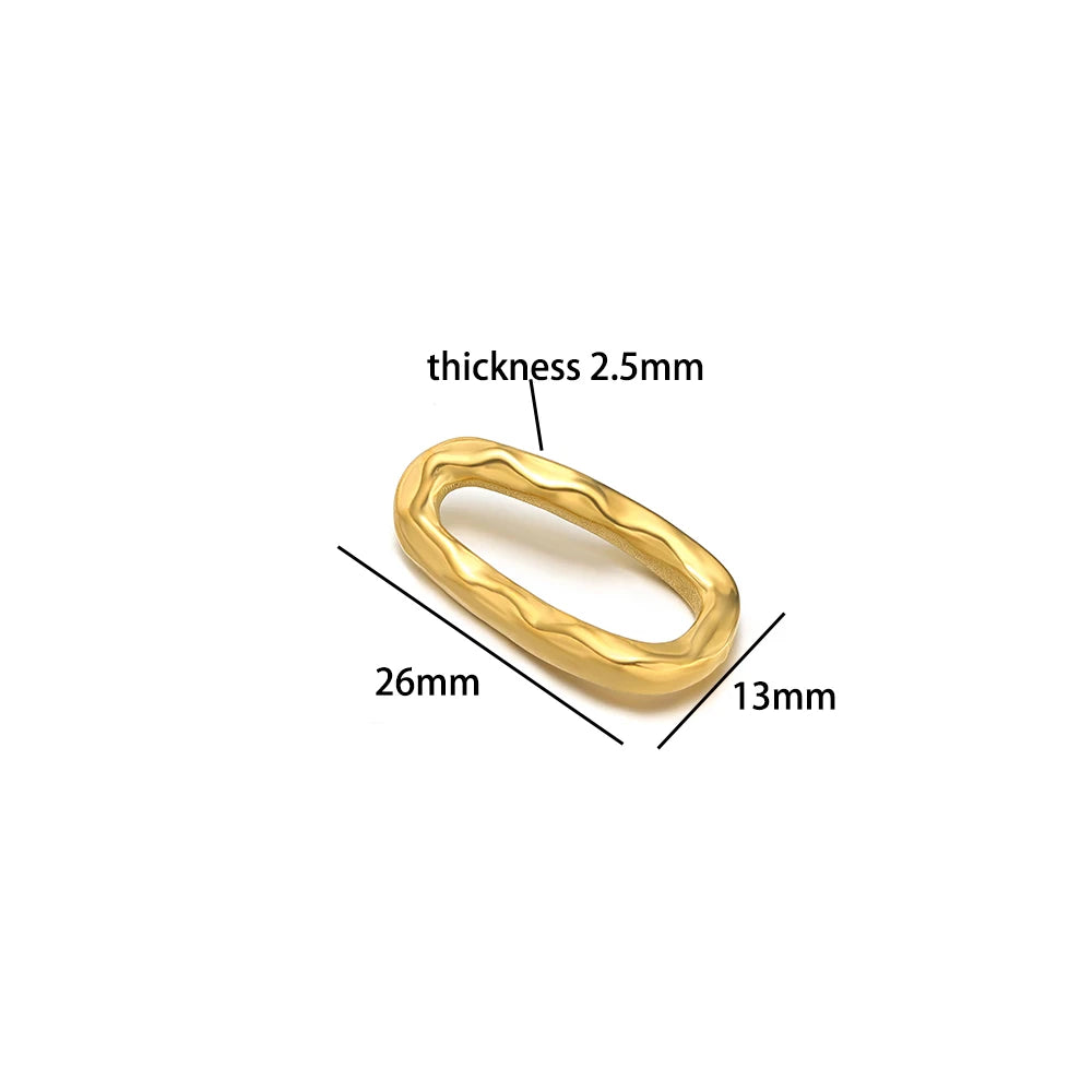 18K Gold Plated 304 Stainless Steel O-Shape Lip-shape Irregular Oval Charm Pendant for Necklace Supplies Bracelet Jewelry