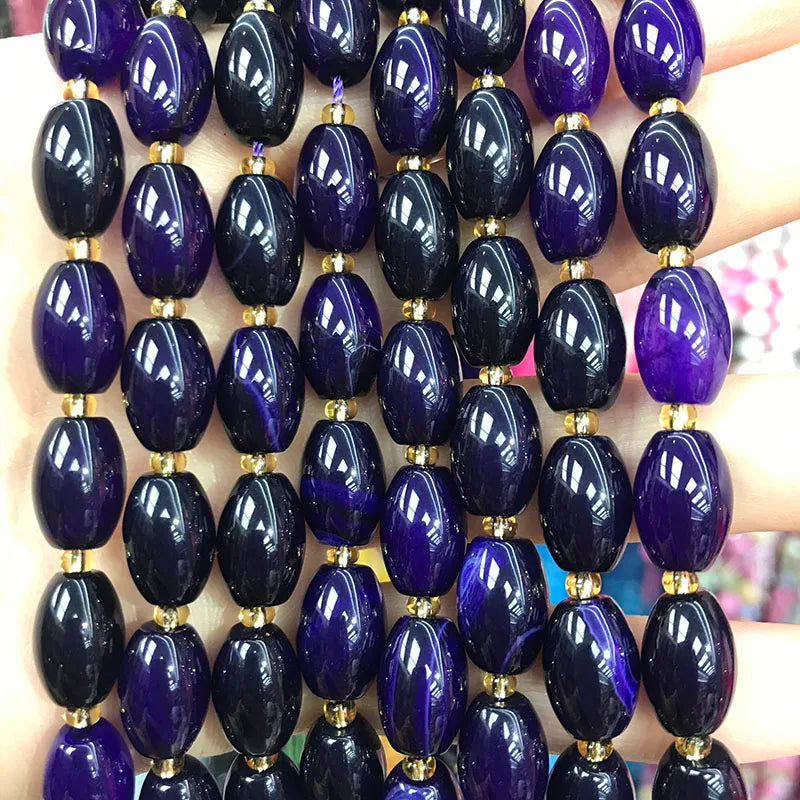 New Natural 8x12mm Rice Dyed Rainbow Colorful Agate Loose Bead, Mutil-color Agate Tourmaline for DIY Women Jewelry Making