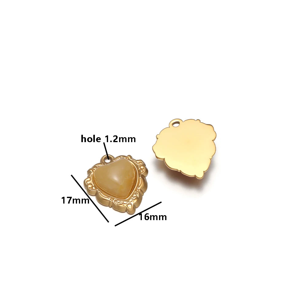Wholesale Hot Selling 304 Stainless Steel 18k Pvd Gold Plated Heart Crystal Charm Pendant for Jewelry Necklace Making