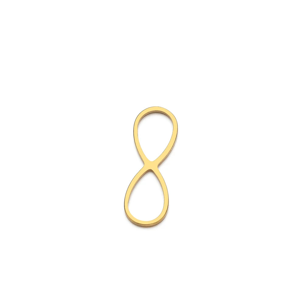 DIY Jewelry Accessories Stainless Steel 18k Gold Plated  8-shaped Infinity Charm Pendant for Jewelry Making