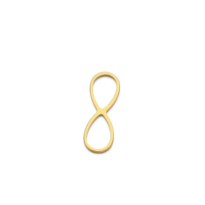 DIY Jewelry Accessories Stainless Steel 18k Gold Plated  8-shaped Infinity Charm Pendant for Jewelry Making