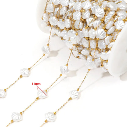 E561 Non-Tarnish 18K PVD Gold Stainless Steel Chains Fashion Artificial Pearl Star Moon Component Jewelry Findings Components