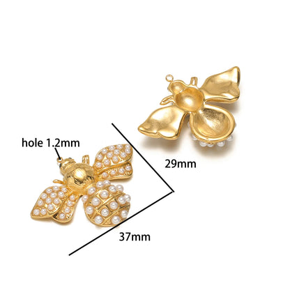 18k Gold Plated Stainless Steel Enamel Heart Rpse Flower Mushroom Charm Pendant for DIY Handmade Necklace Jewelry Making