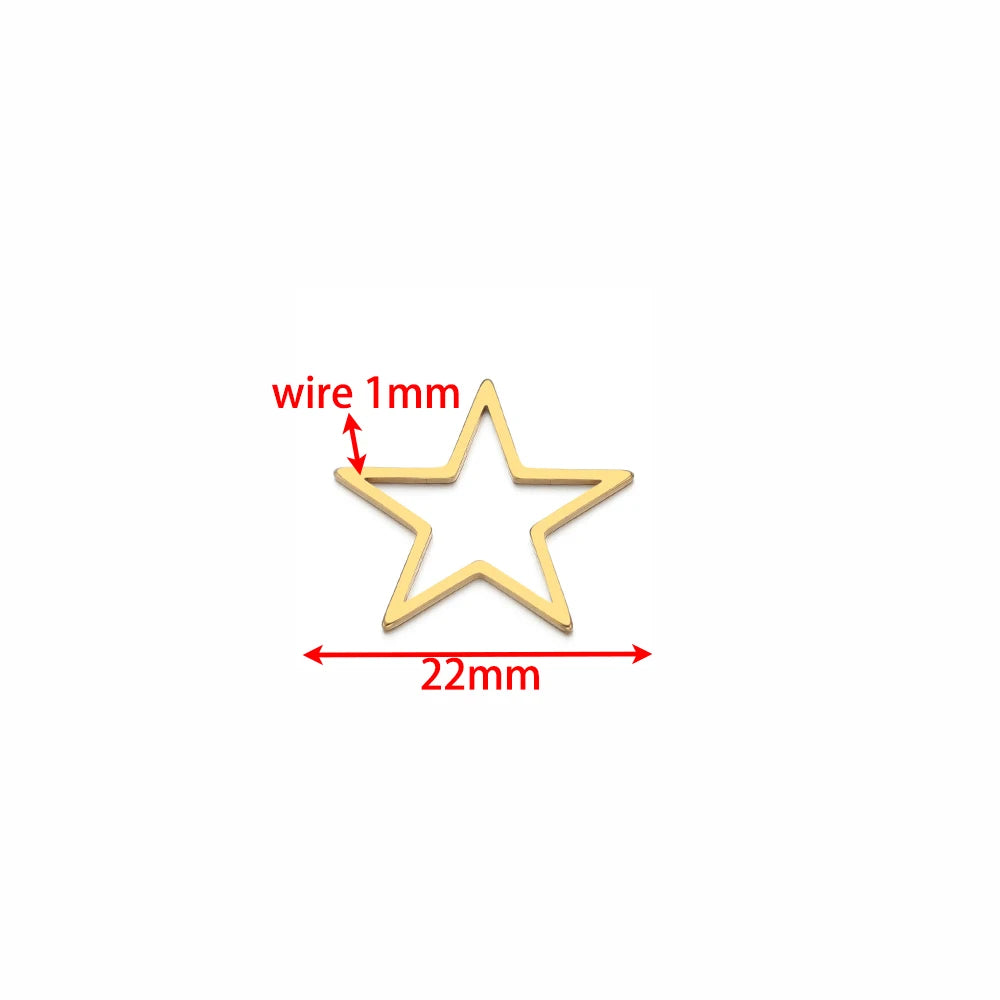 New Product Stainless Steel Gold Plated Charm Five-pointed Star Charm Pendant for DIY Jewelry Necklace Making