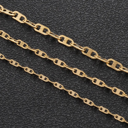 B647 Pig Nose Connector Chains 18k Gold Silver Plated Coffee Bean Chain Non Tarnished Stainless Steel Jewelry
