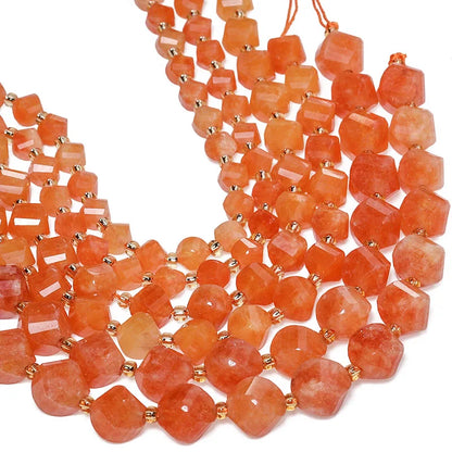Faceted Helix Twisted 6mm 8mm 10mm Jade Agate Gemstone Beads, Cut Stone Obsidian Rose Quartz Bead for DIY Jewelry Making 18CM