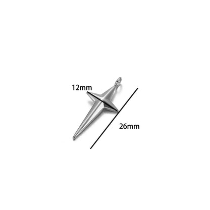 18K PVD Gold Plated Stainless Steel Cross Star Charms Pendant for DIY Jewelry Necklace Bracelet Earrings Making
