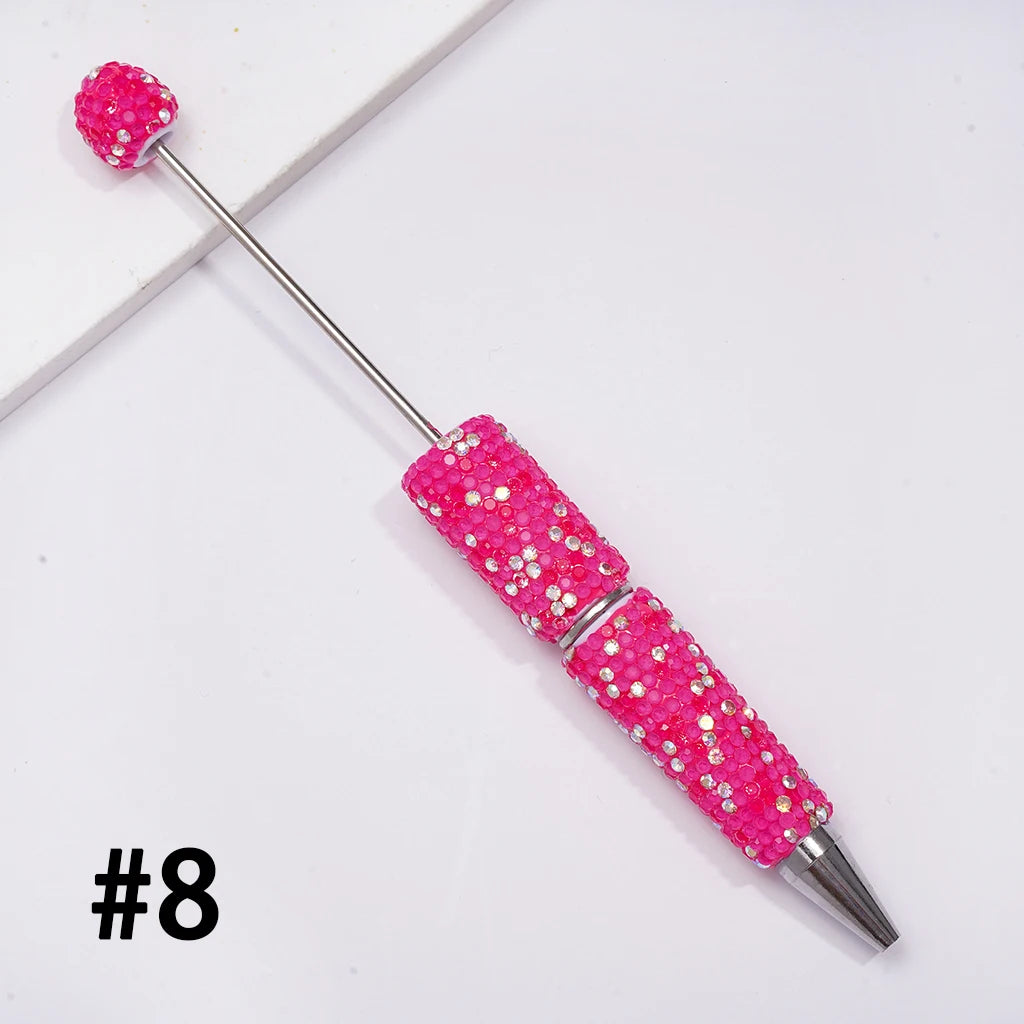 Neon Beadable Pens Multi Color With Full AB Rhinestones Cover Bulk for DIY Handmade Crafts Student Gift Wholesale