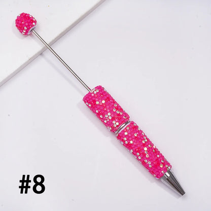 Neon Beadable Pens Multi Color With Full AB Rhinestones Cover Bulk for DIY Handmade Crafts Student Gift Wholesale