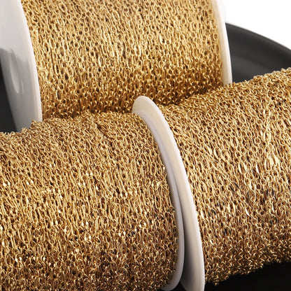 D655 New High Quality Stainless Steel Chain Unique Figaro Bulk Link Roll Chain with Gold Silver Plated Wholesale