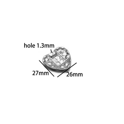 Vintage Stainless Steel18k Gold Plated Heart Flower Leaves Charms Pendant for DIY Jewelry Necklace Earring Making