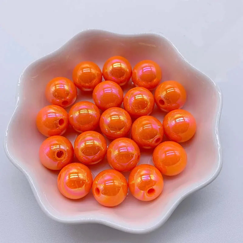 Hot Sale 500G/bag Acrylic Beads AB Plating Plastic Round Loose Beads for Mobile Phone Chain Bracelet Jewelry Making