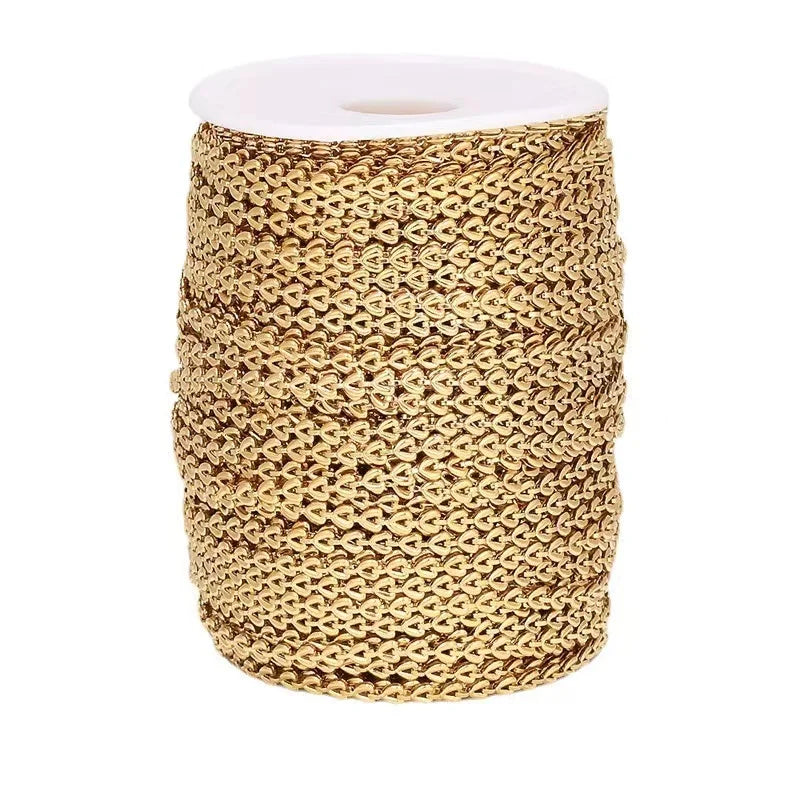 A8900 Hot Sale 18k Gold Stainless Steel Chain Heart Unique Necklace Bracelet Jewelry Making Chain Diy
