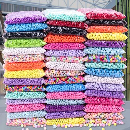 500g Wholesale Lucite Beads 4-10mm Multi Color Acrylic Beads for Crafting