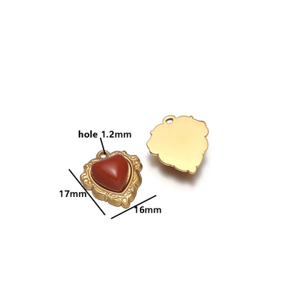 Wholesale Hot Selling 304 Stainless Steel 18k Pvd Gold Plated Heart Crystal Charm Pendant for Jewelry Necklace Making